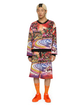 Round-neck jersey sweatshirt with Hawaiian print -  | Dolce & Gabbana