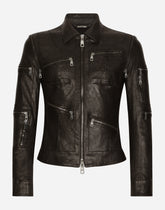 Washed leather jacket -  | Dolce &amp; Gabbana