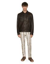 Openwork leather jacket with brand plate -  | Dolce & Gabbana