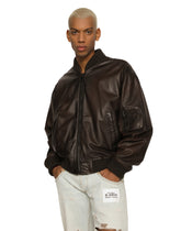 Padded leather jacket -  | Dolce &amp; Gabbana