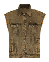Overdyed sleeveless denim jacket -  | Dolce & Gabbana