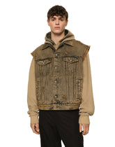 Overdyed sleeveless denim jacket -  | Dolce & Gabbana