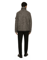 Padded wool jacket with branded tag -  | Dolce & Gabbana