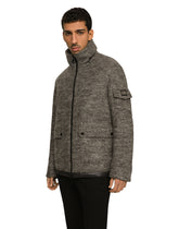 Padded wool jacket with branded tag -  | Dolce & Gabbana