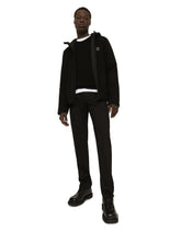 Hooded jersey jacket with branded tag -  | Dolce &amp; Gabbana