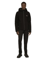 Hooded jersey jacket with branded tag -  | Dolce &amp; Gabbana