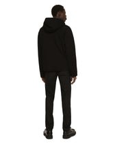 Hooded jersey jacket with branded tag -  | Dolce &amp; Gabbana