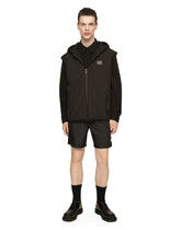 Nylon vest with hood and logo plaque -  | Dolce &amp; Gabbana