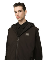 Nylon vest with hood and logo plaque -  | Dolce &amp; Gabbana