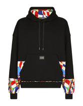 Jersey hoodie with printed details -  | Dolce & Gabbana
