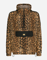 Hooded jacket with leopard-print Crespo -  | Dolce &amp; Gabbana