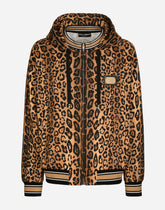 Hoodie with leopard-print Crespo and tag -  | Dolce &amp; Gabbana