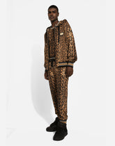 Hoodie with leopard-print Crespo and tag -  | Dolce &amp; Gabbana