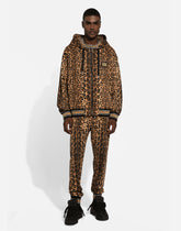 Hoodie with leopard-print Crespo and tag -  | Dolce &amp; Gabbana