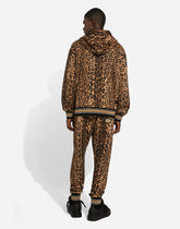 Hoodie with leopard-print Crespo and tag -  | Dolce &amp; Gabbana