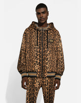 Hoodie with leopard-print Crespo and tag -  | Dolce &amp; Gabbana