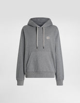 Cotton hoodie with plaque -  | Dolce &amp; Gabbana