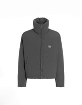 Padded technical fabric jacket with a high neck and tag -  | Dolce &amp; Gabbana