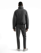 Padded technical fabric jacket with a high neck and tag -  | Dolce &amp; Gabbana