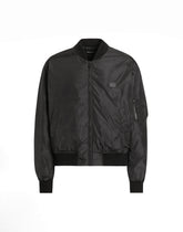 Padded bomber jacket in technical fabric with plaque -  | Dolce &amp; Gabbana