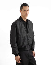 Padded bomber jacket in technical fabric with plaque -  | Dolce &amp; Gabbana
