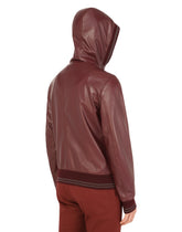Leather jacket with hood and branded tag -  | Dolce &amp; Gabbana