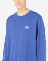 Jersey sweatshirt with branded tag -  | Dolce & Gabbana