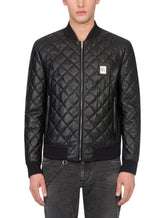 Quilted leather jacket with branded plate -  | Dolce &amp; Gabbana