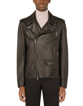 Leather biker jacket -  | Dolce & Gabbana