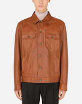 Leather denim-style jacket -  | Dolce &amp; Gabbana
