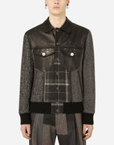 Wool patchwork jacket with leather details -  | Dolce &amp; Gabbana