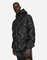 Hooded quilted nylon jacket with DG logo -  | Dolce &amp; Gabbana