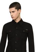 Black stretch denim jacket -  | Dolce & Gabbana