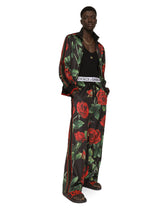 Zip-up technical jersey sweatshirt with rose print -  | Dolce & Gabbana