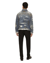 Blue wash denim jacket with rips -  | Dolce & Gabbana