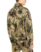 Flocked camouflage-print denim jacket -  | Dolce & Gabbana