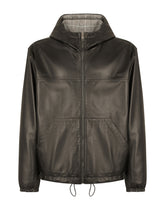 Reversible leather jacket with DG patch -  | Dolce & Gabbana