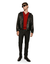 Reversible pinstripe wool and leather jacket -  | Dolce & Gabbana