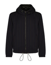 Reversible pinstripe wool and leather jacket -  | Dolce & Gabbana