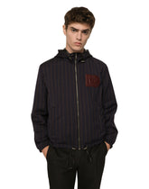 Reversible pinstripe wool and leather jacket -  | Dolce & Gabbana
