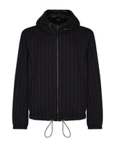 Reversible pinstripe wool and leather jacket -  | Dolce & Gabbana