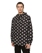 Quilted nylon jacket with hood and DG logo print -  | Dolce & Gabbana