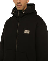 JERSEY HOODIE WITH LOGO PLATE -  | Dolce &amp; Gabbana