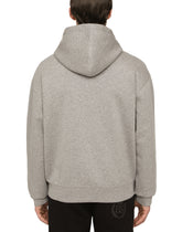 JERSEY HOODIE WITH ZIP AND LOGO PLATE -  | Dolce & Gabbana