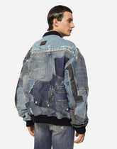 Stretch patchwork denim jacket -  | Dolce &amp; Gabbana