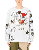 Printed jersey sweatshirt with patch -  | Dolce & Gabbana