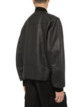 Leather jacket with DG logo print -  | Dolce & Gabbana