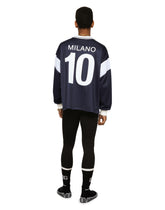 Jersey polo-neck sweatshirt with print and DG patch -  | Dolce &amp; Gabbana