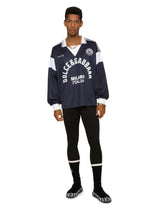 Jersey polo-neck sweatshirt with print and DG patch -  | Dolce &amp; Gabbana