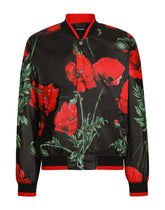 Poppy-print nylon jacket -  | Dolce & Gabbana
